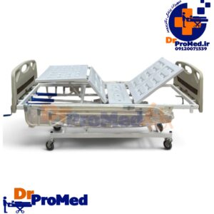 تخت بیمارستانی مکانیکی ۳ شکن با قابلیت تنظیم ارتفاع (رویه ABS و بدساید مفصلی)